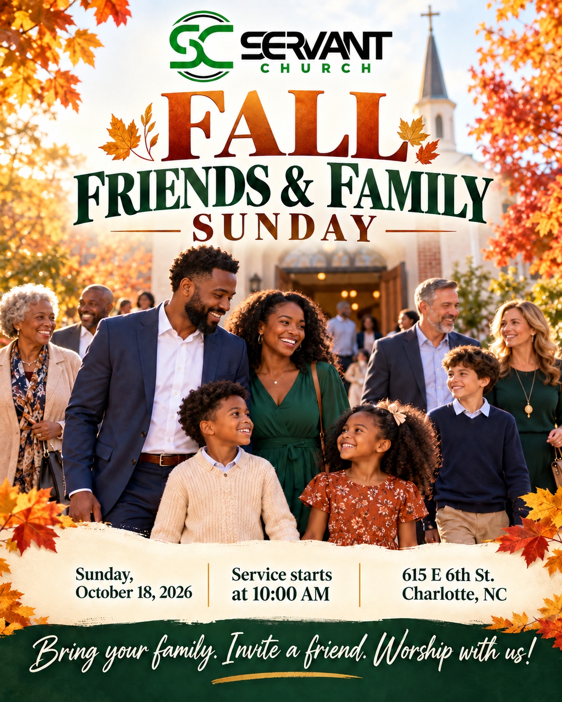 Fall Friends and Family Sunday at Servant Church, October 18, 2026, 10:00 AM